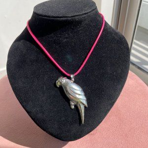 Vintage Sterling Silver Parrot Pendant